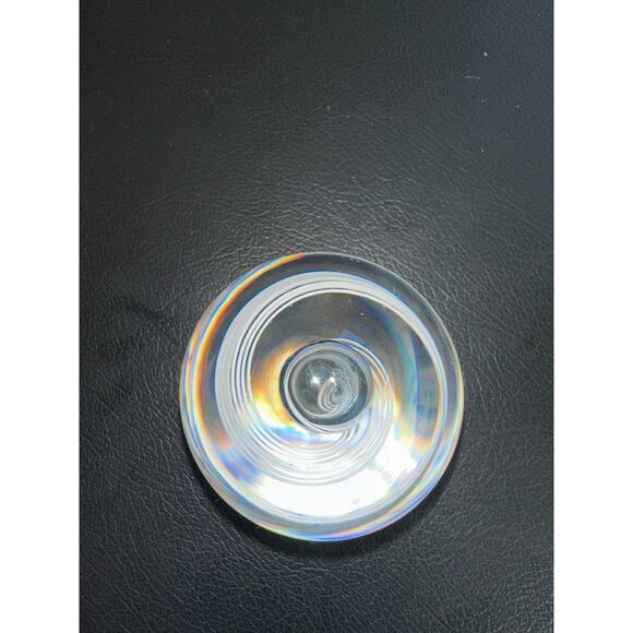 SIGNED VINTAGE MIDCENTURY STEUBEN EGG SWIRL PAPERWEIGHT - Picture 4 of 6